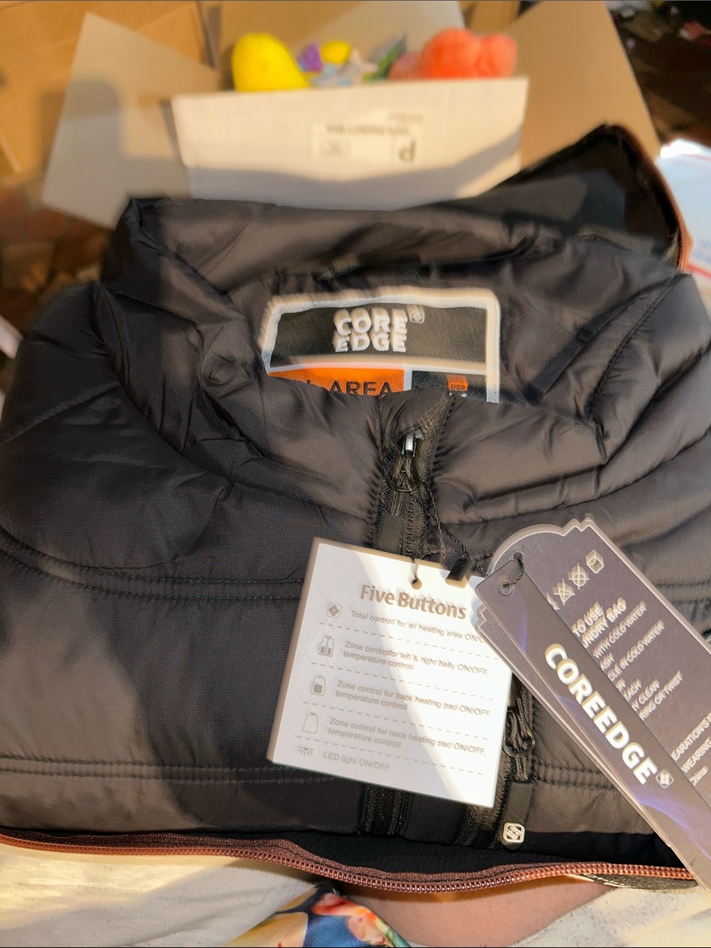 CORE EDGE heated Black Puffer Jacket